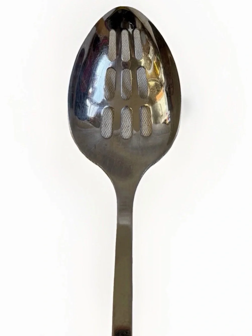 Oneida Mercutio Slotted Serving Spoon 18/8 Stainless Glossy Flared Tip